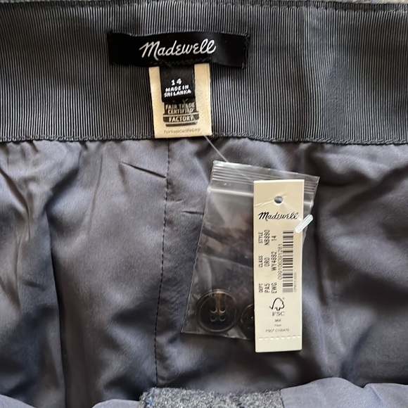 NWT Wool Button-Front Mini Skirt in Windowpane - Picture 8 of 8